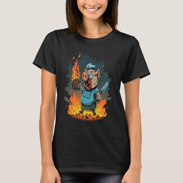T-shirt Pig's Meat   Pig Grilling Steak  1 (Devant)