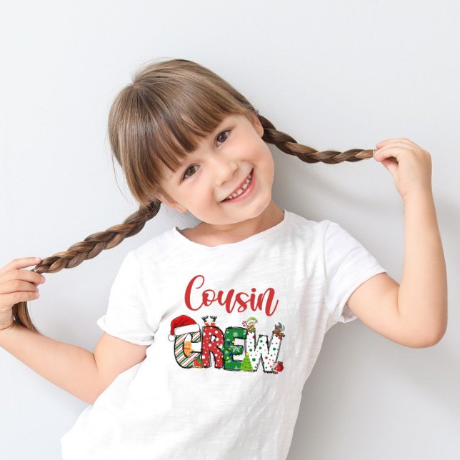 T-shirt Pijama de la famille de Noël de l'équipage Cousin  (Créateur téléchargé)