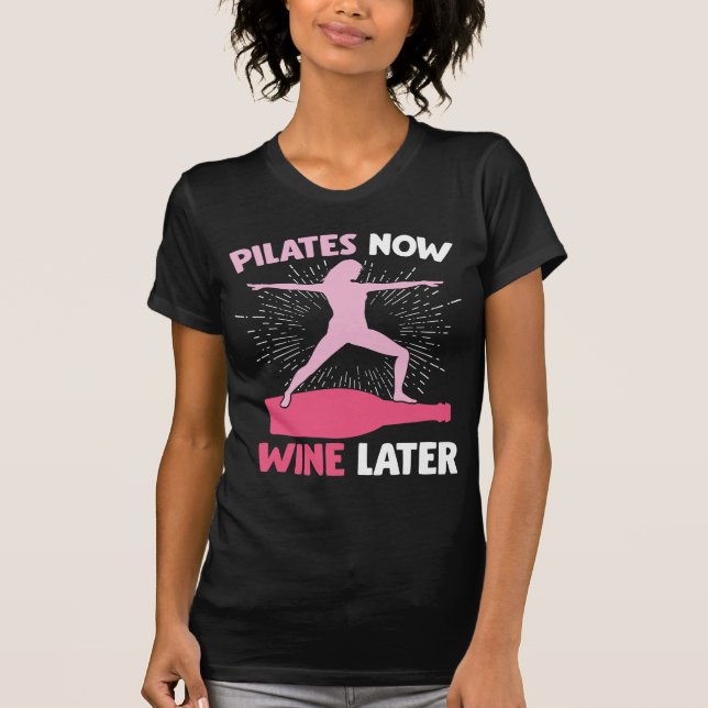 T-shirt Pilates Hilarious Athlete Femme buveuse de vin cad (Devant)
