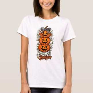 T-shirt Pile de citrouilles de la saison effrayante Hallow