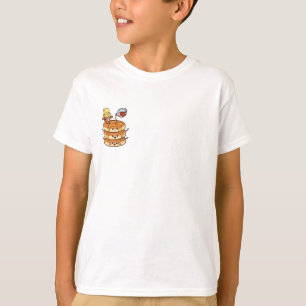 T-shirt Pile de crêpes Kawaii Enfants Heureux