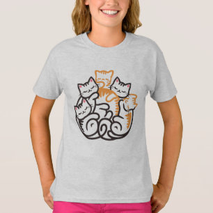 T-shirt Pile De Kitty Cats Drôle Mignonne Amoureux des cha