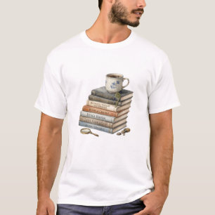 T-shirt Pile de livres aquarelle cosy avec tasse de thé Hy