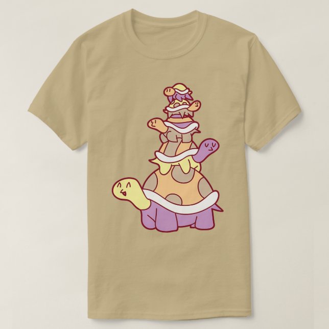 T-shirt Pile de tortue mignonne (Design devant)