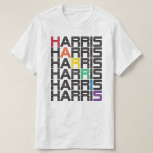 T-shirt Piles des textes d'arc-en-ciel de Harris