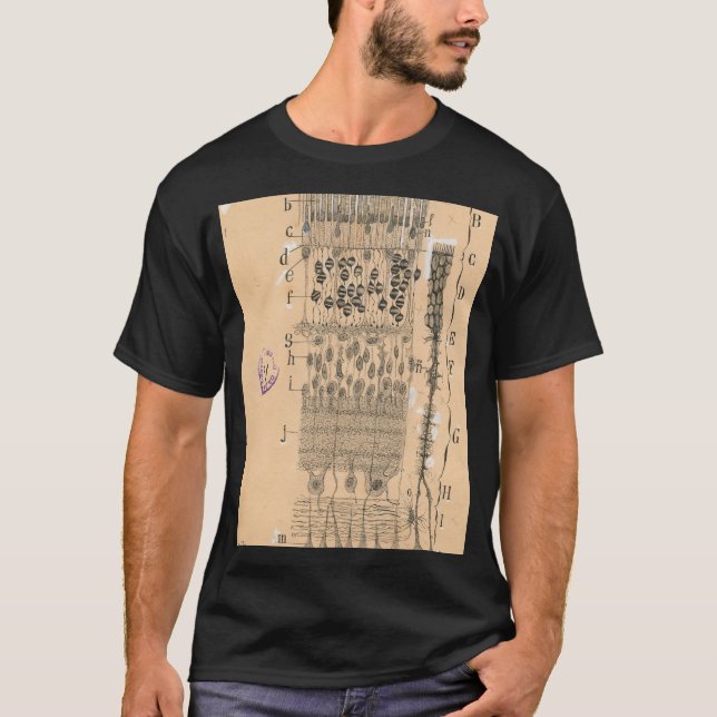 T-shirt Piles Dessin Oeil Retina Santiago Ramon Y Cajal (Devant)