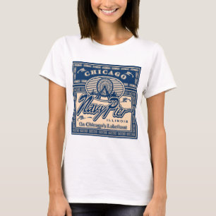 T-shirt Pilier Chicago de marine