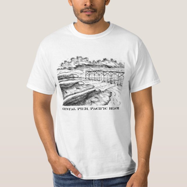 T-shirt Pilier en cristal, plage Pacifique (Devant)