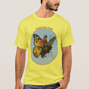 T-shirt Pilote chevauchant sur le dos d'un énorme papillon