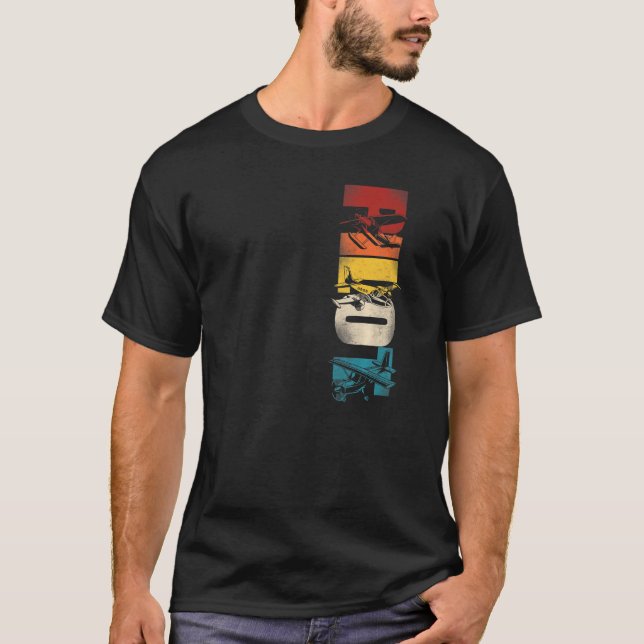 T-shirt Pilote d'avion Vintage (Devant)
