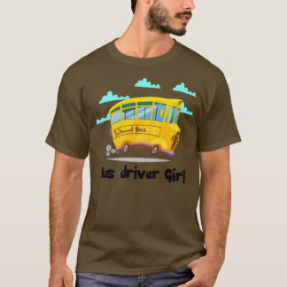 T-shirt Pilote de bus Fille Pilote de bus Joueuse de condu