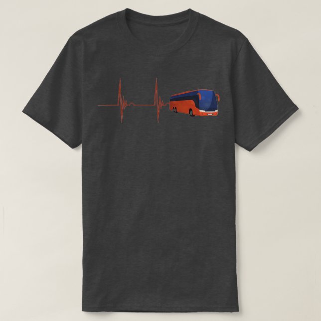 T-shirt Pilote de bus Heartbeat EKG Pulse Bus Driver Lover (Design devant)
