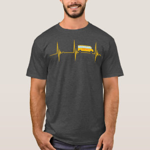 T-shirt Pilote de bus scolaire Heartbeat EKG Pulse Bus Dri