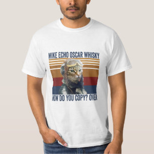 T-shirt Pilote de chat Mike Echo Oscar Whisky Comment Copi