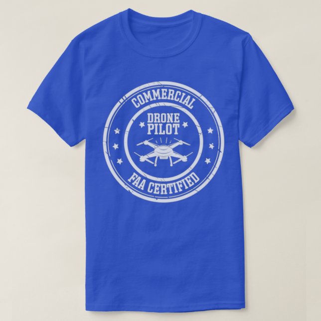 T-shirt Pilote de drone commercial agréé par la FAA (Design devant)