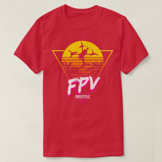T-shirt Pilote de drone freestyle FPV rétro (Design devant)
