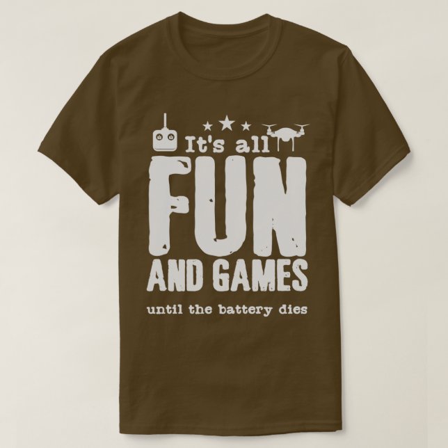 T-shirt Pilote de drones de devis Batterie Télécommande (Design devant)