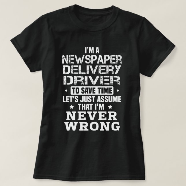 T-shirt Pilote de livraison de journaux (Design devant)