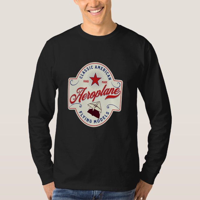 T-shirt Pilote de modèle de vol d'avion en papier classiqu (Devant)