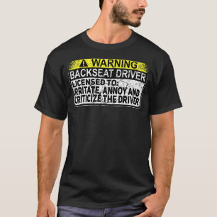 T-shirt Pilote de siège arrière Passager autorisé hommes s