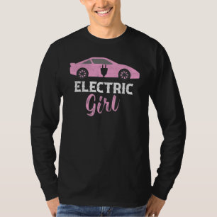 T-shirt Pilote De Voiture Électrique Mobilité Ev Girl