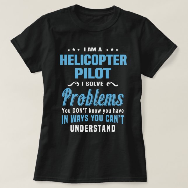 T-shirt Pilote d'hélicoptère (Design devant)
