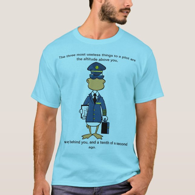 T-shirt pilote d'humour de bande dessinée (Devant)