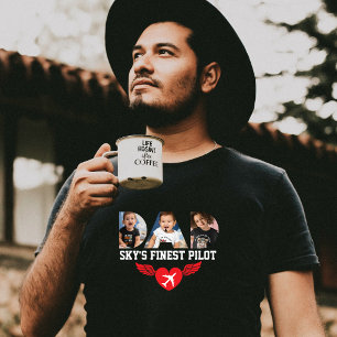 T-shirt Pilote le plus talentueux du ciel, Photo Papa, Cœu