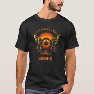 T-shirt Pilote Soul Sky s Heart Brussels Skyline Design