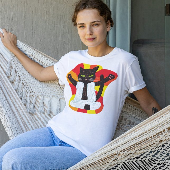 T-shirt Pilotes de méditation de yoga cat tai chi (Créateur téléchargé)