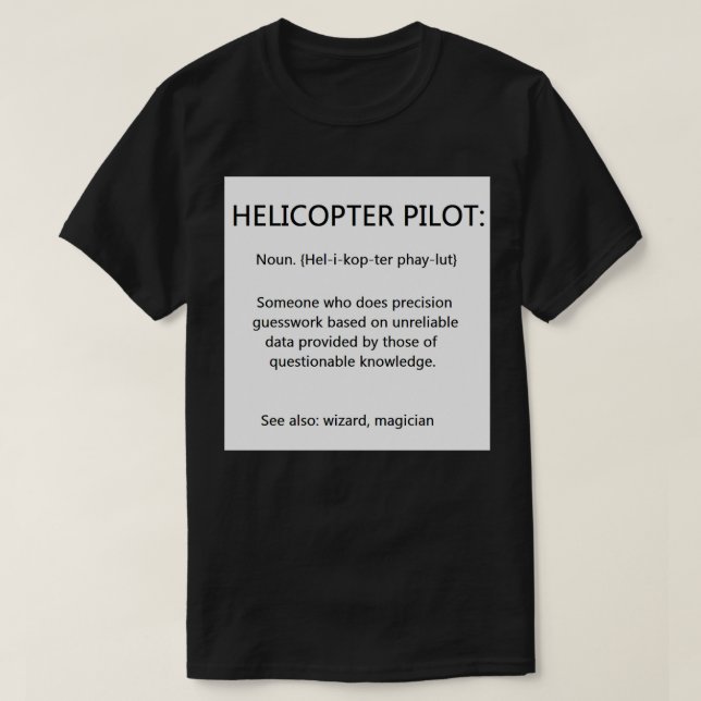 T-shirt Pilotes d'hélicoptère 2 (Design devant)