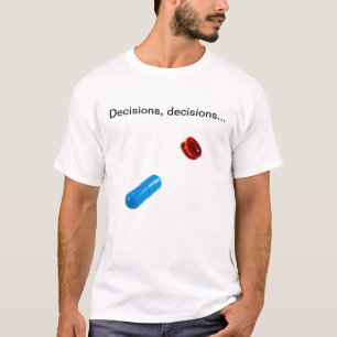 T-shirt Pilule bleue, pièce en t rouge de pilule