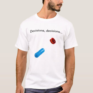T-shirt Pilule bleue, pièce en t rouge de pilule