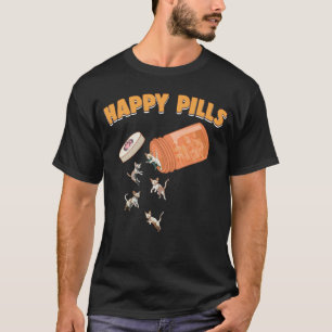 T-shirt Pilules heureuses chat Devon Rex Chaton Félin Hu