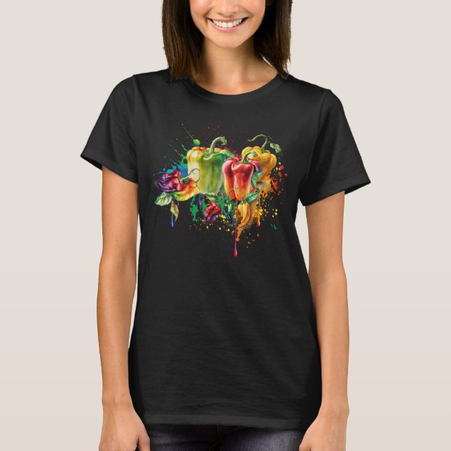 T-shirt Piment & Bell Peppers Splatter Art (Devant)