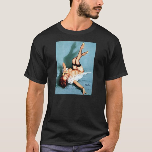 T-shirt Pin classique de cru des années 1950 Fille-Sur (Devant)