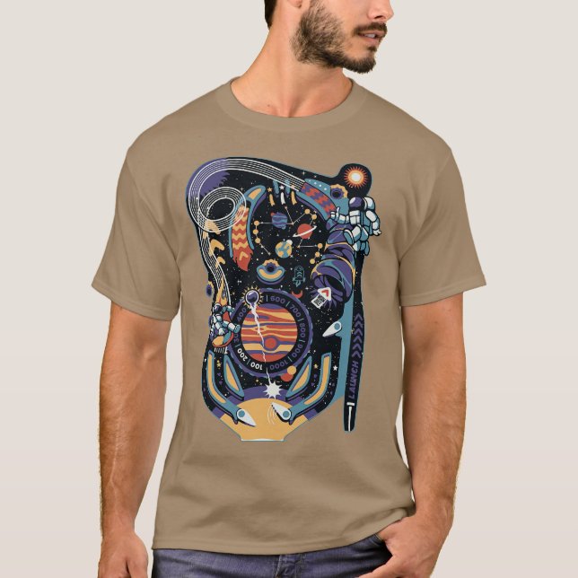 T-shirt Pinball Space Machine by Tobe Fonseca (Devant)