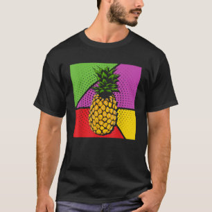 T-shirt Pinceau d'art de la pop d'ananas exotique aux frui