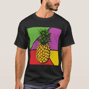 T-shirt Pinceau d'art de la pop d'ananas exotique aux frui