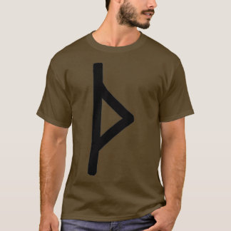 T-shirt Pinceau de la rune Thurisaz Noire