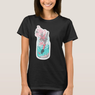 T-shirt Pinceau de peinture d'océan mignon pot Mason