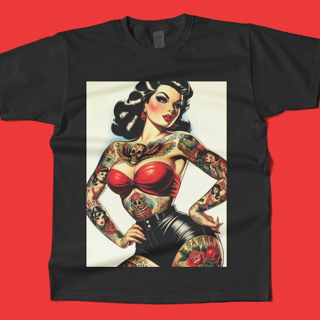 T-shirt Pinceau tatoué vintage (Créateur téléchargé)