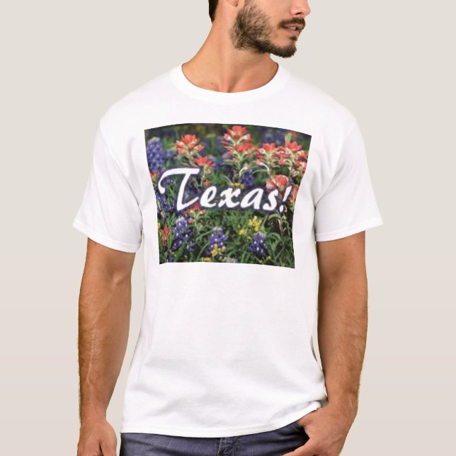 T-shirt Pinceaux de Bluebonnets de Texas (Devant)
