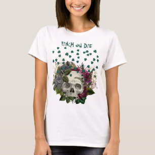 T-shirt Pinch et mort du crâne Shamrock floral