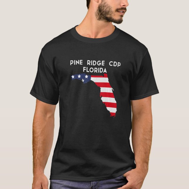 T-shirt Pine Ridge CDP Floride États-Unis Amérique Voyage  (Devant)