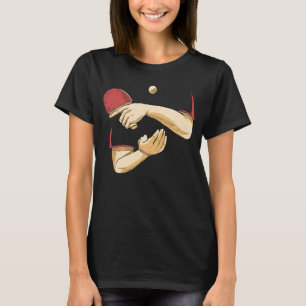 T-shirt Ping Pong mains et bras Paddle Table Sport Tennis