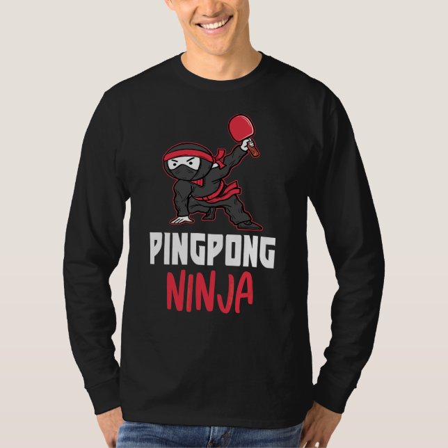T-shirt Ping Pong Ninja Table Tennis Table Paddleball Joue (Devant)