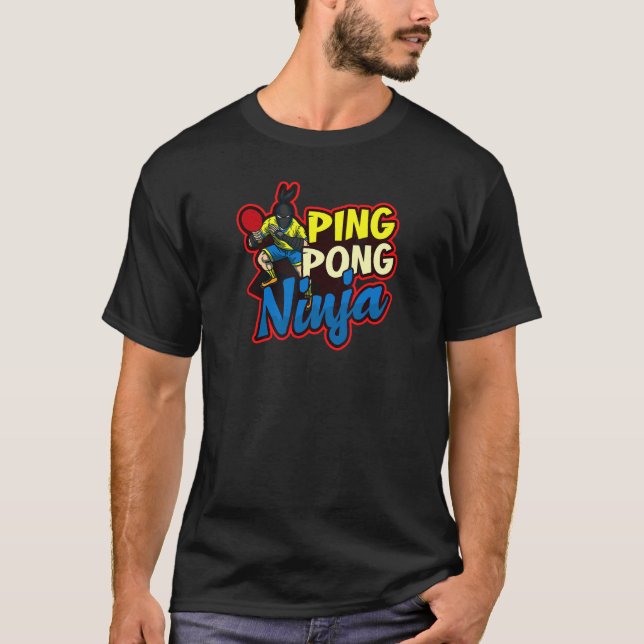T-shirt Ping Pong Ninja Tennis De Table (Devant)