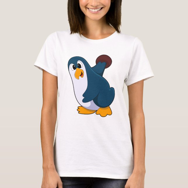 T-shirt Pingouin à Bowling avec Bowling (Devant)
