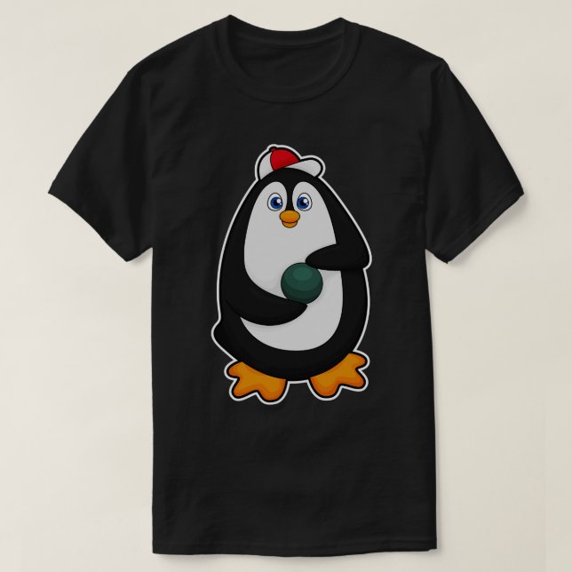 T-shirt Pingouin à Bowling avec Bowling (Design devant)